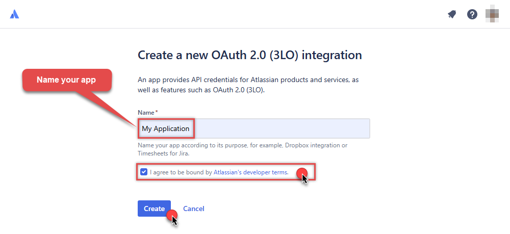 Name OAuth app in Atlassian