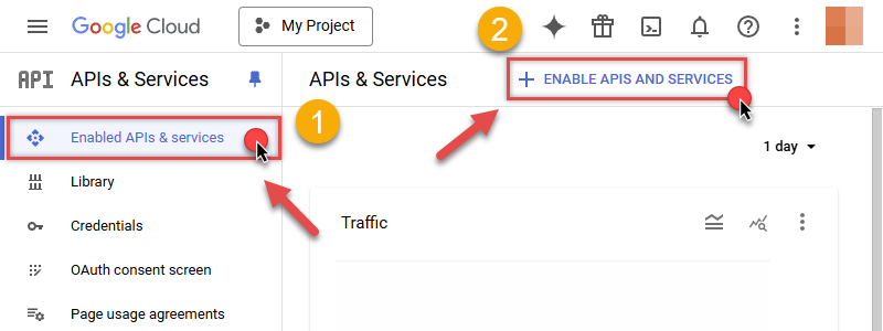 Enable API for project in Google Cloud