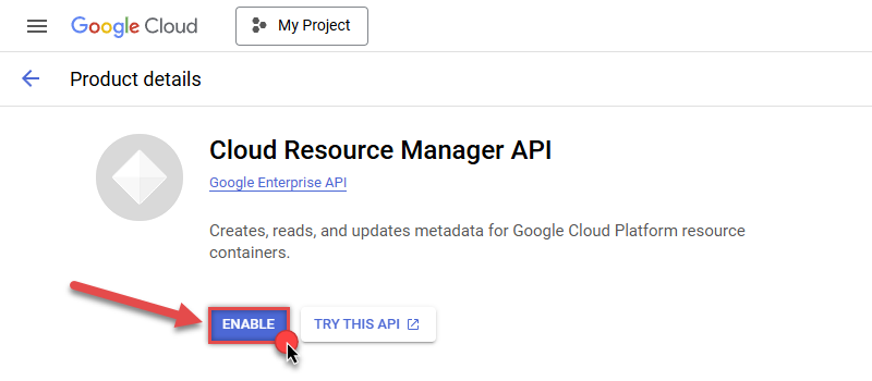 Enable Cloud Resource Manager API