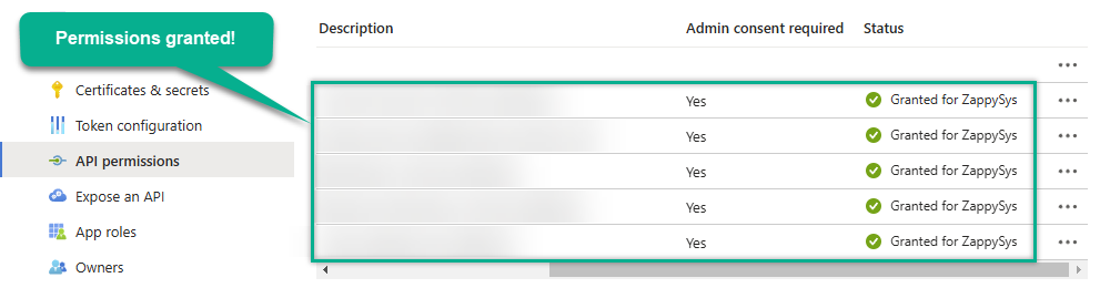 Admin consent granted successfully in Entra ID