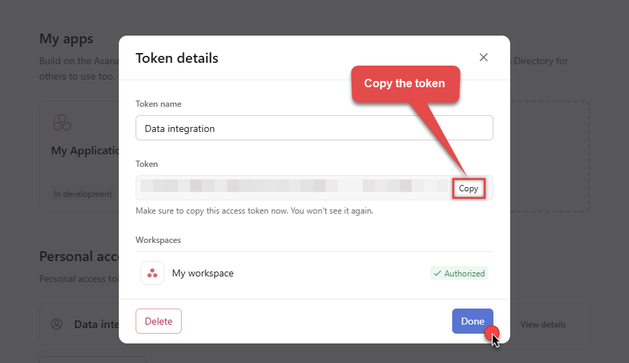 Use Personal Access Token to get Asana data via REST API