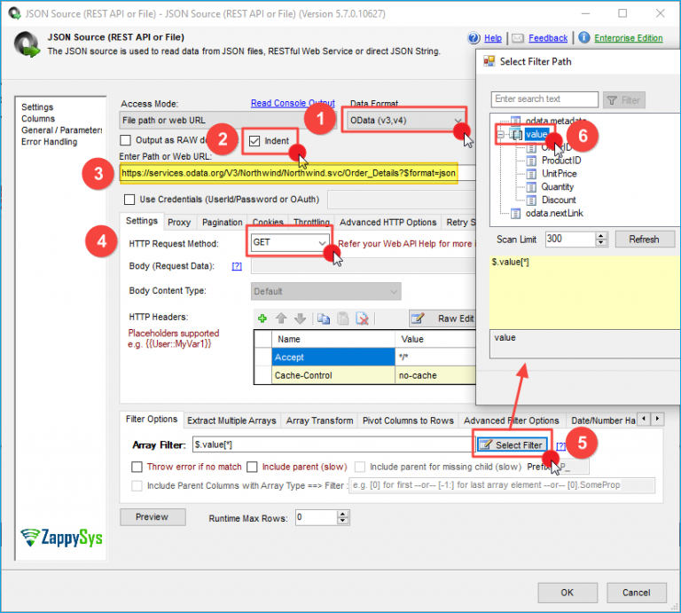 How to read OData in SSIS - REST API Example | ZappySys Blog