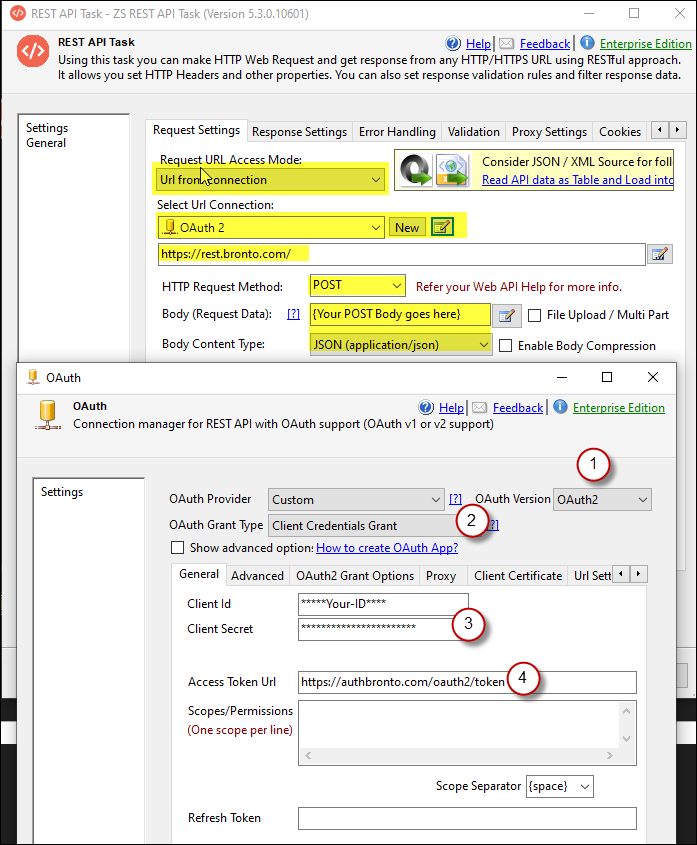 Calling API in SSIS using OAuth 2.0 - Client Credentials Grant Type