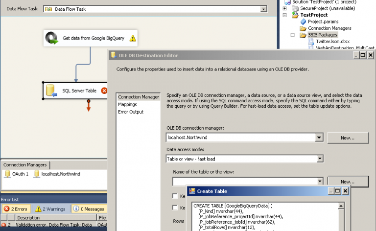 How to read / write data in Google BigQuery using SSIS | ZappySys Blog