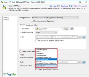 SSIS SFTP task example to upload, delete and download files / folders
