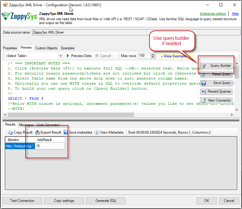 Preview SOAP API Response in ZappySys XML Driver