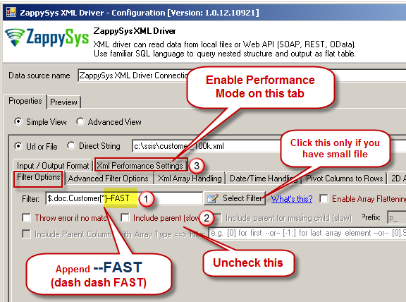 configure-streaming-mode-performance-setting-xml-json-driver