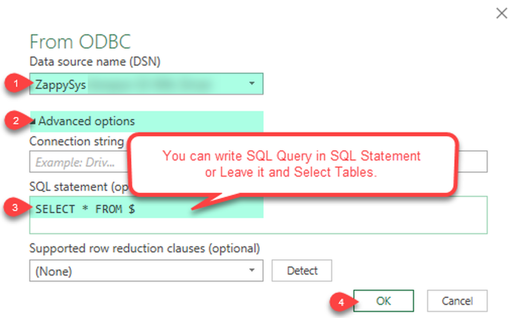 ZappySys Excel ODBC Driver : Load Data Into MS-Excel - Select DSN