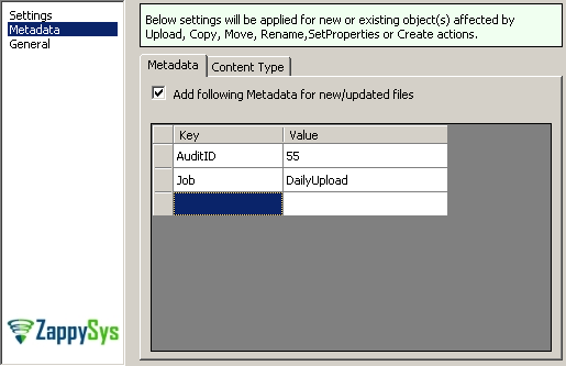 Setting Amazon S3 Metadata (Key/Value Pairs) in SSIS Amazon Storage Task