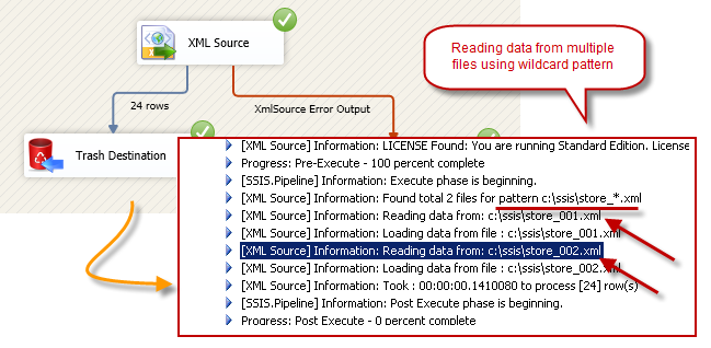 SSIS XML Source Package Execution Log