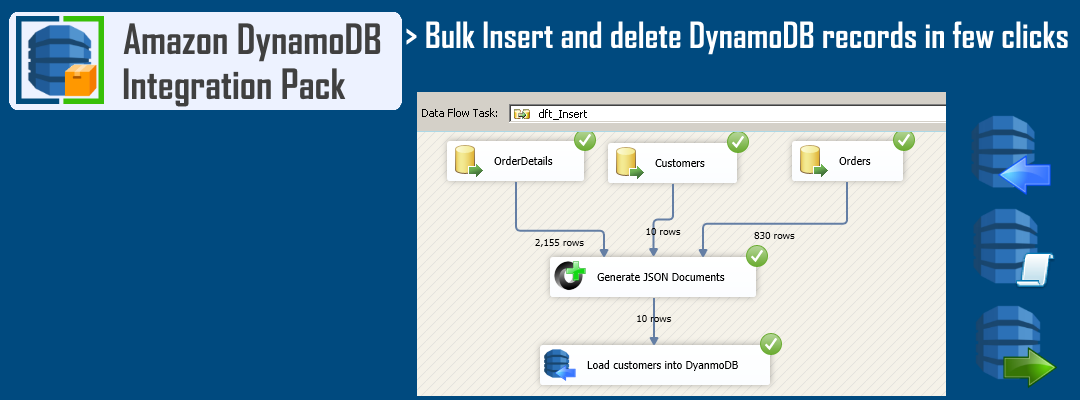 SSIS DynamoDB Destination - Bulk data load into DynamoDB from any source (Bulk insert JSON documents)