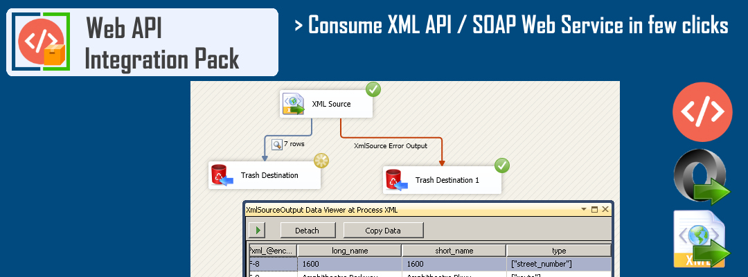 SSIS XML / SOAP Source - Consume data from XML API / SOAP Web Service / XML Files in few clicks