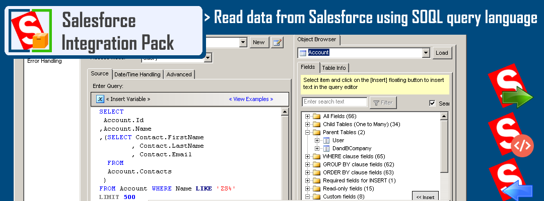 Read data from Salesforce using SOQL Query Language in SSIS