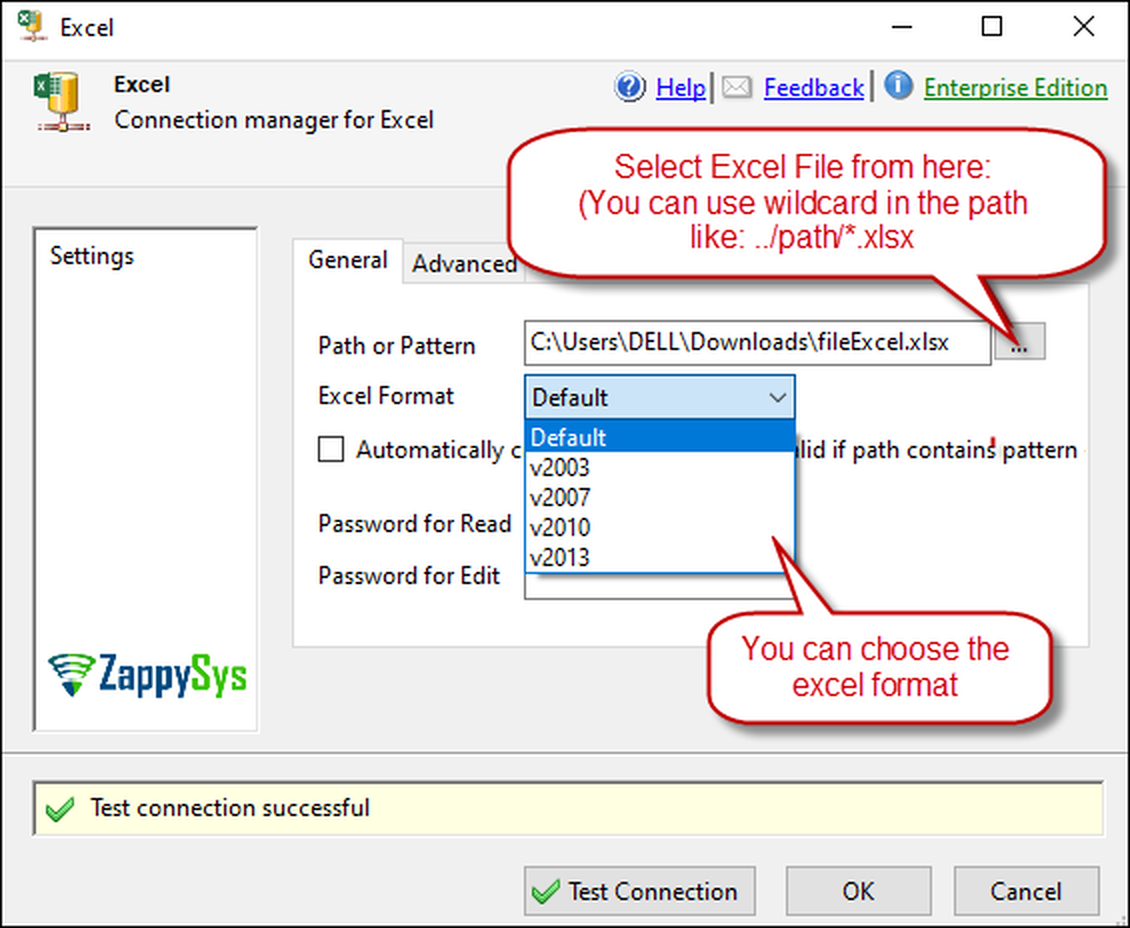 SSIS Excel Connection – Read/Write Office 2003/2007 Excel Formats