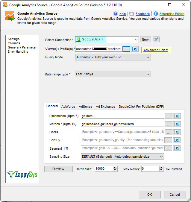 Google Analytics automatic query mode